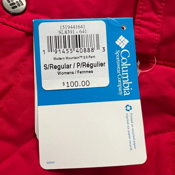 Columbia Women's Modern Mountain 2.0 Pant, Red, Size S - Picture 2 of 8